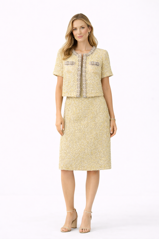 Soft Yellow Textured Jacket