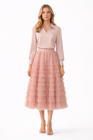 Blush Satin Liquid Blouse