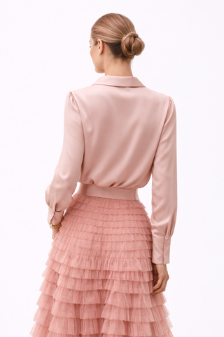 Blush Satin Liquid Blouse