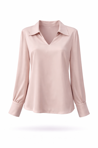 Blush Satin Liquid Blouse