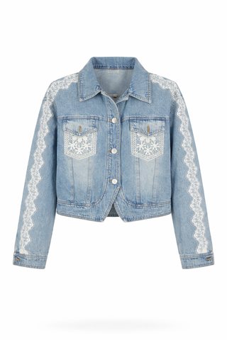 Blue Structured Collarless Jacket