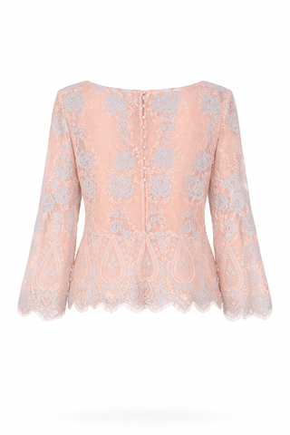 Blush Lace Long Sleeve Top