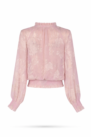 Blush Metallic Floral Blouse