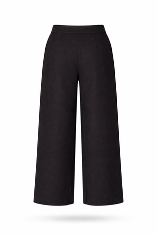 Black Wide-Leg Lyocell Trousers