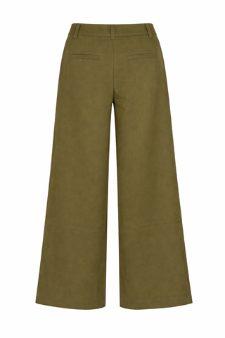 Green Wide-Leg Lyocell Trousers