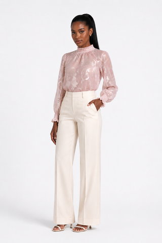 Off white Wide-Leg Lyocell Trousers