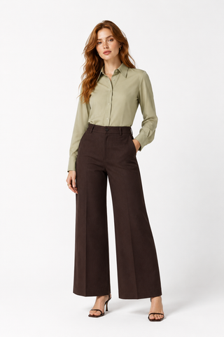 Classic Wide-Leg Tailored Trousers