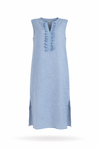 Sky Blue Ramie Maxi Dress