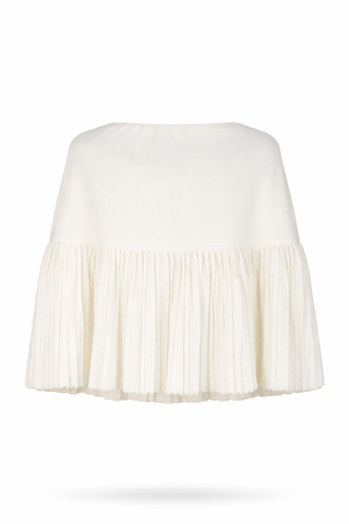 White A-Line Midi Skirt
