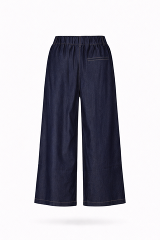 Blue Wide-Leg Trousers