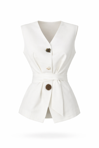 White Linen Coordinated Set