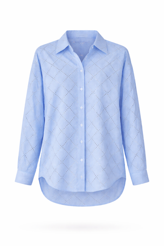 Blue Linen Relaxed Shirt