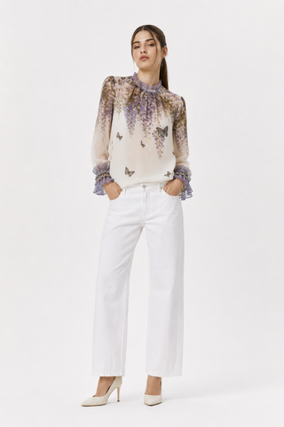 Butterfly Garden Sheer Blouse