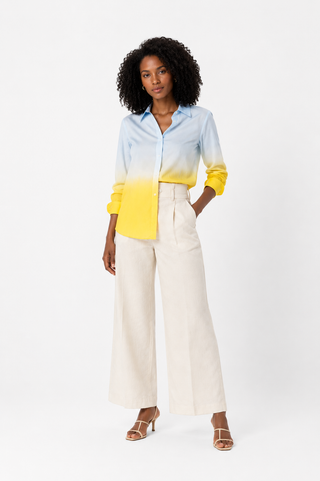 Blue Linen Long-Sleeve Shirt