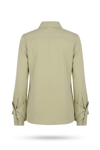 Green Linen Long-Sleeve Shirt