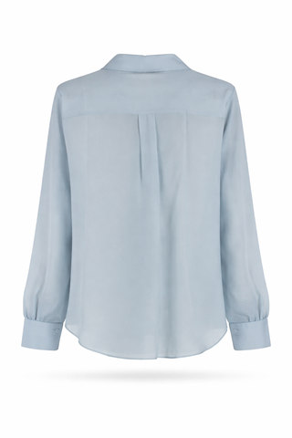 Blue Long-Sleeve Linen Shirt