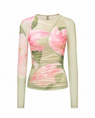 Green Knit Short-Sleeve Top