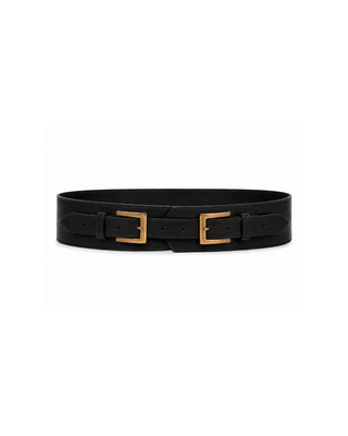 Black Double-Loop Waist Belt